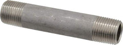 Merit Brass - Schedule 40, 1/2" Pipe x 4" Long, Grade 304/304L Stainless Steel Pipe Nipple - Welded & Threaded - All Tool & Supply