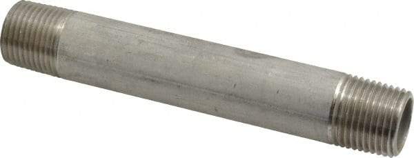 Merit Brass - Schedule 40, 1/2" Pipe x 5" Long, Grade 304/304L Stainless Steel Pipe Nipple - Welded & Threaded - All Tool & Supply