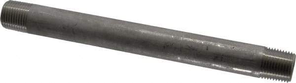 Merit Brass - Schedule 40, 1/2" Pipe x 8" Long, Grade 304/304L Stainless Steel Pipe Nipple - Welded & Threaded - All Tool & Supply