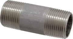 Merit Brass - Schedule 40, 3/4" Pipe x 2-1/2" Long, Grade 304/304L Stainless Steel Pipe Nipple - Welded & Threaded - All Tool & Supply