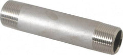 Merit Brass - Schedule 40, 3/4" Pipe x 4-1/2" Long, Grade 304/304L Stainless Steel Pipe Nipple - Welded & Threaded - All Tool & Supply