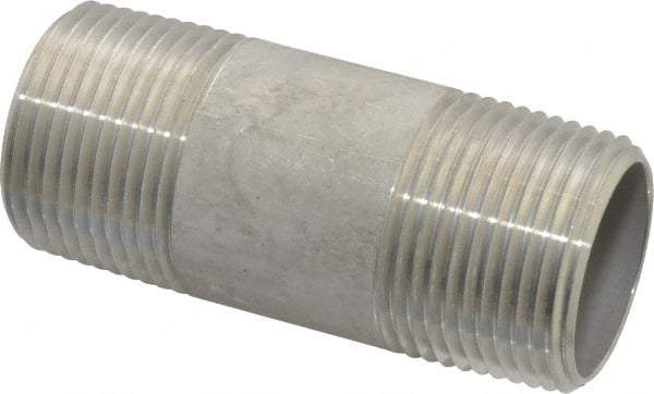 Merit Brass - Schedule 40, 1" Pipe x 3" Long, Grade 304/304L Stainless Steel Pipe Nipple - Welded & Threaded - All Tool & Supply