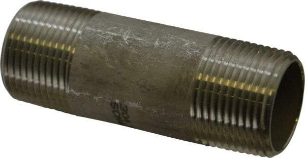 Merit Brass - Schedule 40, 1" Pipe x 3-1/2" Long, Grade 304/304L Stainless Steel Pipe Nipple - Welded & Threaded - All Tool & Supply