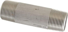 Merit Brass - Schedule 40, 1" Pipe x 4" Long, Grade 304/304L Stainless Steel Pipe Nipple - Welded & Threaded - All Tool & Supply