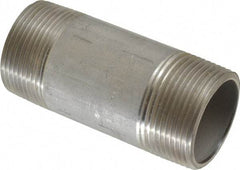 Merit Brass - Schedule 40, 1-1/4" Pipe x 3-1/2" Long, Grade 304/304L Stainless Steel Pipe Nipple - Welded & Threaded - All Tool & Supply