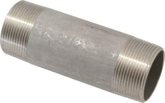 Merit Brass - Schedule 40, 1-1/2" Pipe x 5" Long, Grade 304/304L Stainless Steel Pipe Nipple - Welded & Threaded - All Tool & Supply