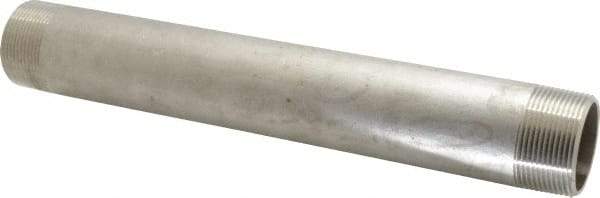 Merit Brass - Schedule 40, 1-1/2" Pipe x 12" Long, Grade 304/304L Stainless Steel Pipe Nipple - Welded & Threaded - All Tool & Supply