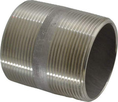 Merit Brass - Schedule 40, 2" Pipe x 2-1/2" Long, Grade 304/304L Stainless Steel Pipe Nipple - Welded & Threaded - All Tool & Supply