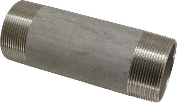 Merit Brass - Schedule 40, 2" Pipe x 6" Long, Grade 304/304L Stainless Steel Pipe Nipple - Welded & Threaded - All Tool & Supply