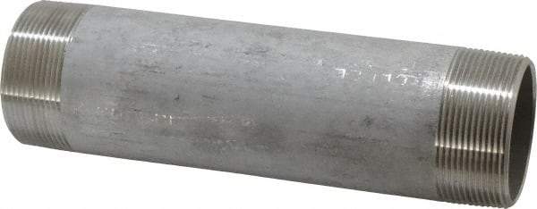 Merit Brass - Schedule 40, 2" Pipe x 8" Long, Grade 304/304L Stainless Steel Pipe Nipple - Welded & Threaded - All Tool & Supply