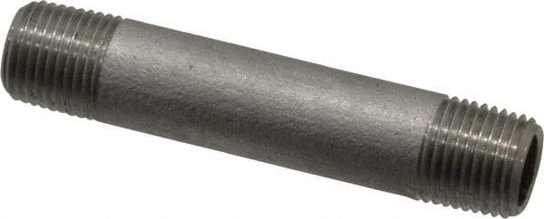 Merit Brass - Schedule 40, 1/8" Pipe x 2" Long, Grade 316/316L Stainless Steel Pipe Nipple - Welded & Threaded - All Tool & Supply