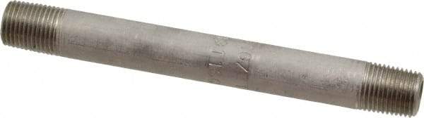 Merit Brass - Schedule 40, 1/8" Pipe x 3-1/2" Long, Grade 316/316L Stainless Steel Pipe Nipple - Welded & Threaded - All Tool & Supply