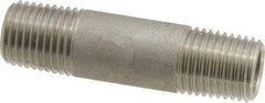 Merit Brass - Schedule 40, 1/4" Pipe x 2" Long, Grade 316/316L Stainless Steel Pipe Nipple - Welded & Threaded - All Tool & Supply