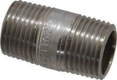 Merit Brass - Schedule 40, 1/2" Pipe x 1-1/2" Long, Grade 316/316L Stainless Steel Pipe Nipple - Welded & Threaded - All Tool & Supply