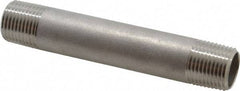 Merit Brass - Schedule 40, 1/2" Pipe x 4-1/2" Long, Grade 316/316L Stainless Steel Pipe Nipple - Welded & Threaded - All Tool & Supply