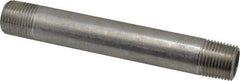 Merit Brass - Schedule 40, 1/2" Pipe x 5-1/2" Long, Grade 316/316L Stainless Steel Pipe Nipple - Welded & Threaded - All Tool & Supply