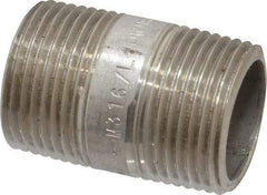 Merit Brass - Schedule 40, 3/4" Pipe x 1-1/2" Long, Grade 316/316L Stainless Steel Pipe Nipple - Welded & Threaded - All Tool & Supply