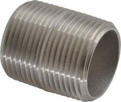 Merit Brass - Schedule 40, 1" Pipe x 1-1/2" Long, Grade 316/316L Stainless Steel Pipe Nipple - Welded & Threaded - All Tool & Supply