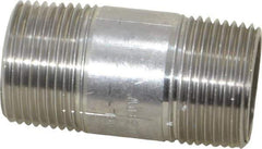 Merit Brass - Schedule 40, 1" Pipe x 2-1/2" Long, Grade 316/316L Stainless Steel Pipe Nipple - Welded & Threaded - All Tool & Supply