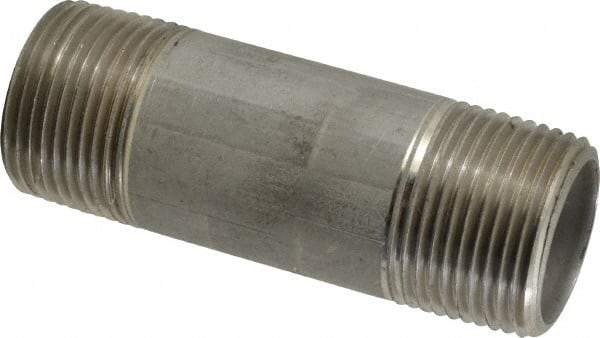 Merit Brass - Schedule 40, 1" Pipe x 3-1/2" Long, Grade 316/316L Stainless Steel Pipe Nipple - Welded & Threaded - All Tool & Supply