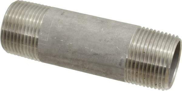 Merit Brass - Schedule 40, 1" Pipe x 4" Long, Grade 316/316L Stainless Steel Pipe Nipple - Welded & Threaded - All Tool & Supply