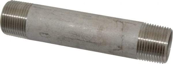 Merit Brass - Schedule 40, 1" Pipe x 6" Long, Grade 316/316L Stainless Steel Pipe Nipple - Welded & Threaded - All Tool & Supply