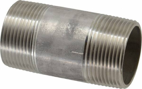 Merit Brass - Schedule 40, 1-1/4" Pipe x 3" Long, Grade 316/316L Stainless Steel Pipe Nipple - Welded & Threaded - All Tool & Supply