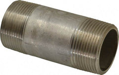 Merit Brass - Schedule 40, 1-1/4" Pipe x 3-1/2" Long, Grade 316/316L Stainless Steel Pipe Nipple - Welded & Threaded - All Tool & Supply