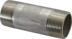 Merit Brass - Schedule 40, 1-1/4" Pipe x 4" Long, Grade 316/316L Stainless Steel Pipe Nipple - Welded & Threaded - All Tool & Supply