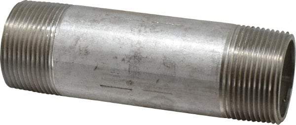 Merit Brass - Schedule 40, 1-1/4" Pipe x 5" Long, Grade 316/316L Stainless Steel Pipe Nipple - Welded & Threaded - All Tool & Supply