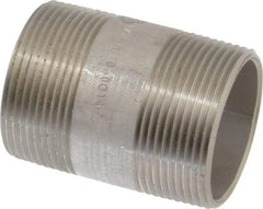 Merit Brass - Schedule 40, 1-1/2" Pipe x 2-1/2" Long, Grade 316/316L Stainless Steel Pipe Nipple - Welded & Threaded - All Tool & Supply