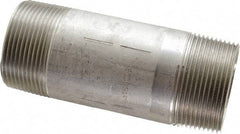 Merit Brass - Schedule 40, 1-1/2" Pipe x 4-1/2" Long, Grade 316/316L Stainless Steel Pipe Nipple - Welded & Threaded - All Tool & Supply