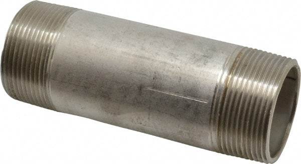 Merit Brass - Schedule 40, 1-1/2" Pipe x 5" Long, Grade 316/316L Stainless Steel Pipe Nipple - Welded & Threaded - All Tool & Supply