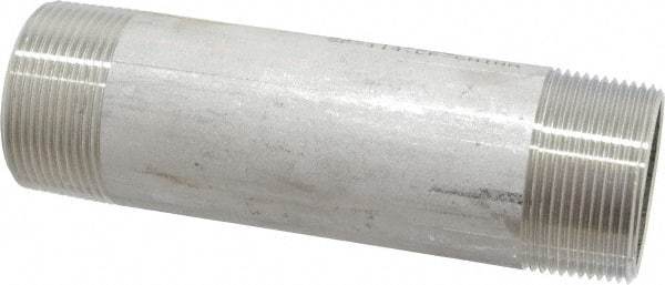 Merit Brass - Schedule 40, 1-1/2" Pipe x 6" Long, Grade 316/316L Stainless Steel Pipe Nipple - Welded & Threaded - All Tool & Supply