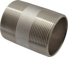 Merit Brass - Schedule 40, 2" Pipe x 3" Long, Grade 316/316L Stainless Steel Pipe Nipple - Welded & Threaded - All Tool & Supply