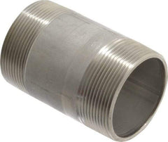 Merit Brass - Schedule 40, 2" Pipe x 3-1/2" Long, Grade 316/316L Stainless Steel Pipe Nipple - Welded & Threaded - All Tool & Supply