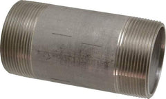 Merit Brass - Schedule 40, 2" Pipe x 4-1/2" Long, Grade 316/316L Stainless Steel Pipe Nipple - Welded & Threaded - All Tool & Supply