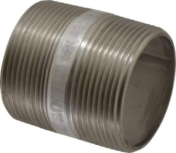 Merit Brass - Schedule 40, 2-1/2" Pipe x 3" Long, Grade 316/316L Stainless Steel Pipe Nipple - Welded & Threaded - All Tool & Supply