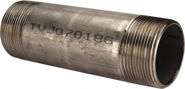 Merit Brass - Schedule 40, 2-1/2" Pipe x 8" Long, Grade 316/316L Stainless Steel Pipe Nipple - Welded & Threaded - All Tool & Supply