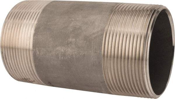 Merit Brass - Schedule 40, 3" Pipe x 6" Long, Grade 316/316L Stainless Steel Pipe Nipple - Welded & Threaded - All Tool & Supply