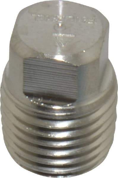 Merit Brass - 1/4" Grade 316/316L Stainless Steel Pipe Square Head Plug - MNPT End Connections, 3,000 psi - All Tool & Supply