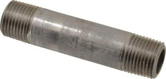 Merit Brass - Schedule 80, 1/2" Pipe x 3-1/2" Long, Grade 316/316L Stainless Steel Pipe Nipple - Seamless & Threaded - All Tool & Supply