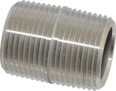 Merit Brass - Schedule 80, 3/4" Pipe x 1-3/8" Long, Grade 316/316L Stainless Steel Pipe Nipple - Seamless & Threaded - All Tool & Supply