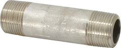 Merit Brass - Schedule 80, 3/4" Pipe x 3-1/2" Long, Grade 316/316L Stainless Steel Pipe Nipple - Seamless & Threaded - All Tool & Supply