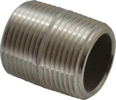 Merit Brass - Schedule 80, 1" Pipe x 1-1/2" Long, Grade 316/316L Stainless Steel Pipe Nipple - Seamless & Threaded - All Tool & Supply