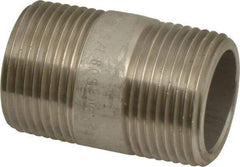 Merit Brass - Schedule 80, 1" Pipe x 2" Long, Grade 316/316L Stainless Steel Pipe Nipple - Seamless & Threaded - All Tool & Supply