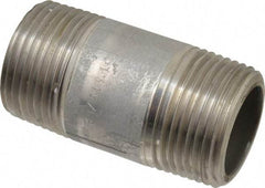 Merit Brass - Schedule 80, 1" Pipe x 2-1/2" Long, Grade 316/316L Stainless Steel Pipe Nipple - Seamless & Threaded - All Tool & Supply