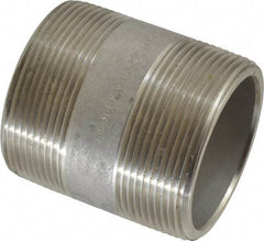 Merit Brass - Schedule 80, 2" Pipe x 2-1/2" Long, Grade 316/316L Stainless Steel Pipe Nipple - Seamless & Threaded - All Tool & Supply