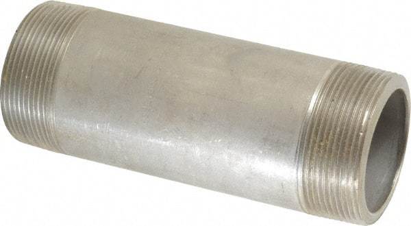 Merit Brass - Schedule 80, 2" Pipe x 6" Long, Grade 316/316L Stainless Steel Pipe Nipple - Seamless & Threaded - All Tool & Supply