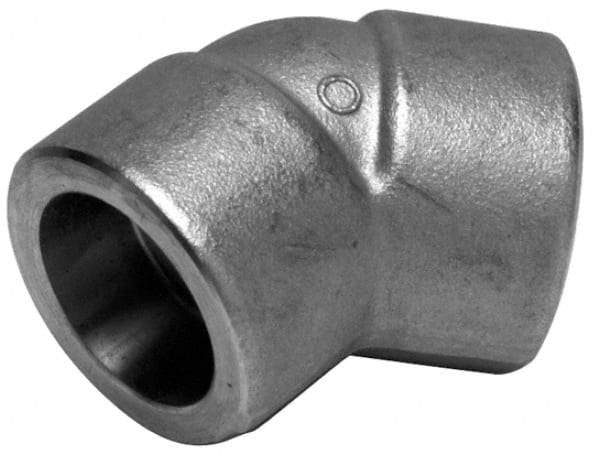 Merit Brass - 1-1/2" Grade 316 Stainless Steel Pipe 45° Elbow - Socket Weld x Socket Weld End Connections, 3,000 psi - All Tool & Supply